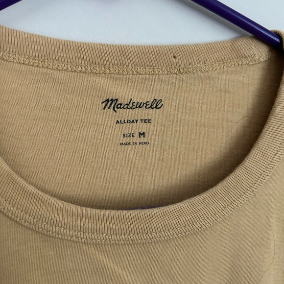 Madewell AllDay Good Days Yellow Tee Size Medium - Picture 3 of 6